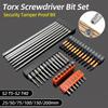 50/75/100/150mm Security Tamper Proof Magnetic Screwdriver Set Drill Bit Screw Driver Bits Hex Torx Flat Head 1/4" Hand Tools