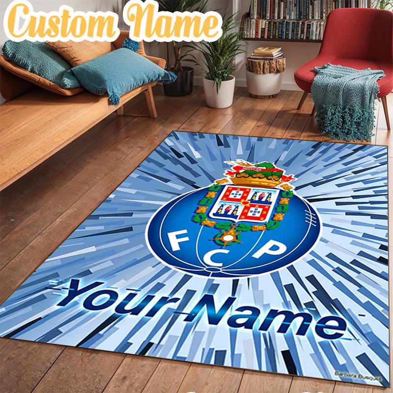 Custom Name Fc Porto Crest Design Rug Office Rug Chair Mat Non Slip Carpet Rugs for Bedrooms Dining Room Living Room Home Decor gifts