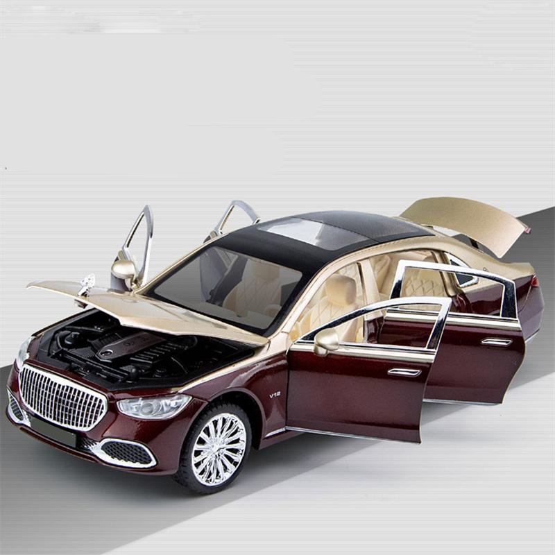 1/24 Maybach S680 Alloy Diecasts Toy Vehicles Metal Car Model Sound and Light Shock Absorbers Collection Boy for Childrens Gifts