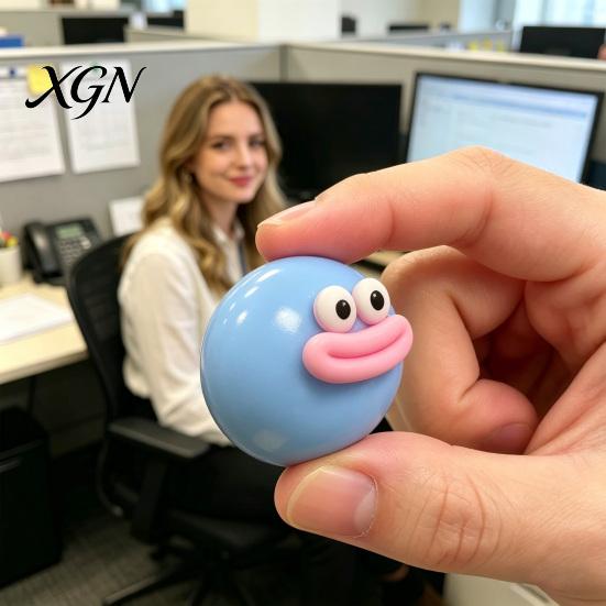 Portable Stress Reliever Cartoon Sausage Mouth Ball Toy Relief Big Eyes Squeeze Anxiety Fidget Slow Rising Home Office Worker Desk TPR
