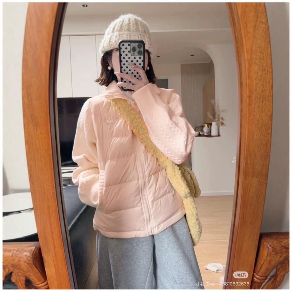 Sweet wind knitted twist sleeves spliced stand-up neck cotton clothes women's winter slim-fitting versatile warm bread clothes jacket