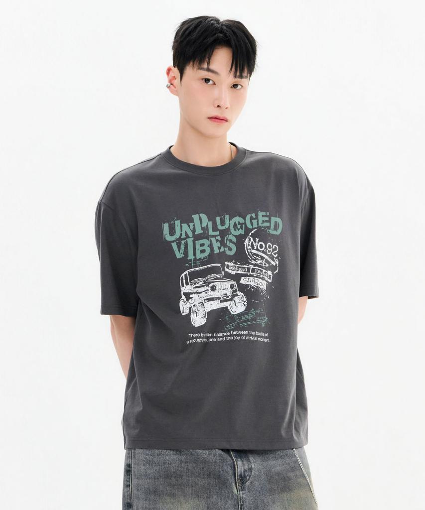 CHASECULT Unisex Vintage Graphic Short Sleeve T-Shirt-Fbru5817D0L