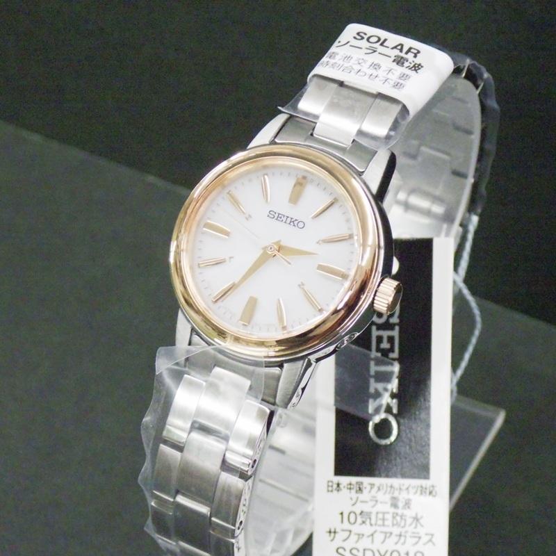 Огромная гарантия бренда SEIKO SSDY018 Solar Розовый 10 АТМ Водонепроницаемые Сапфировые Часы Распродажа Новые, 3-летняя Радиоуправляемые Часы, Золотой, Прочные, Кристалл, Женские