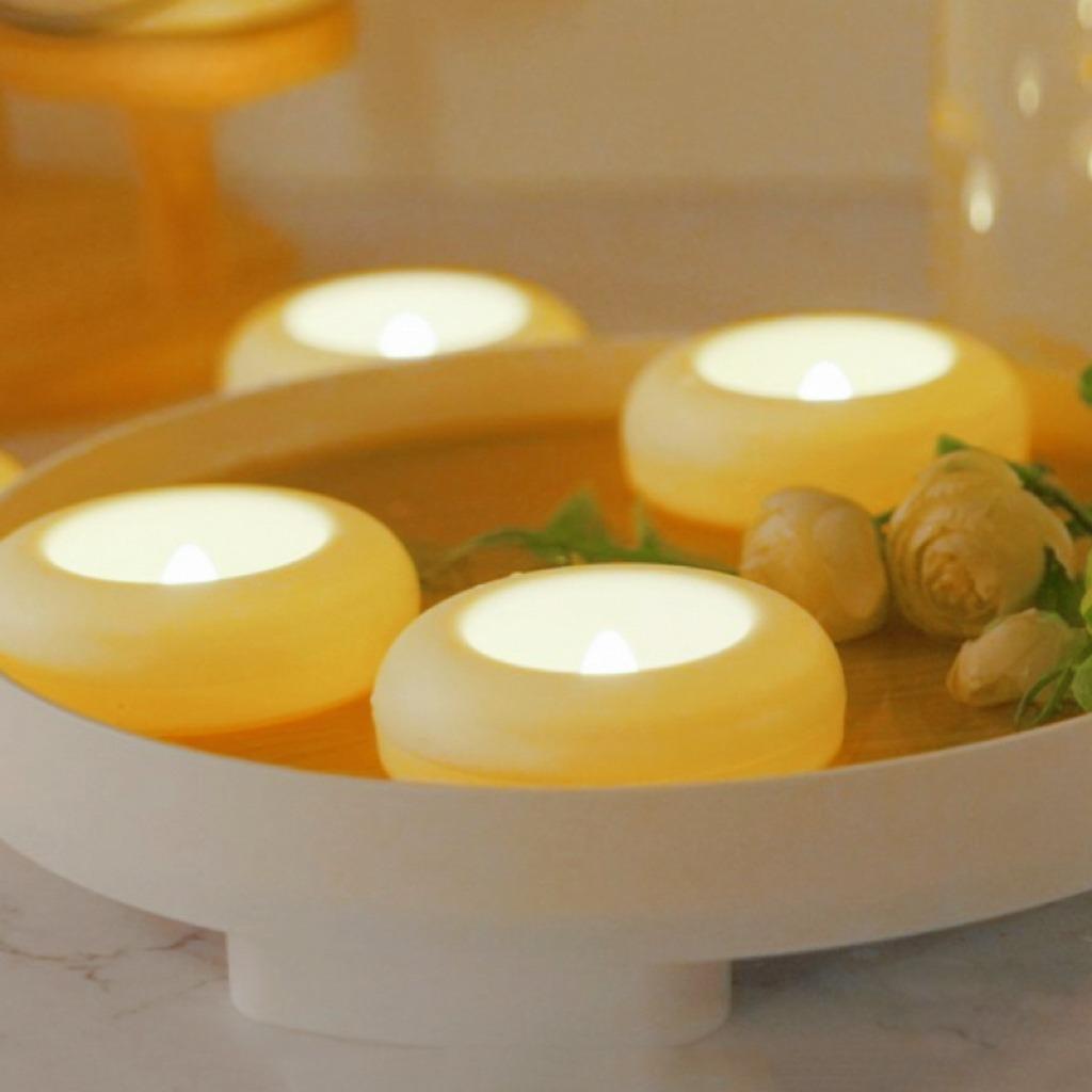 Waterproof Floating LED Tea Lights Eco-Friendly Plastic Candles for Pool Wedding Diwali Birthday Party Christmas Halloween Decor