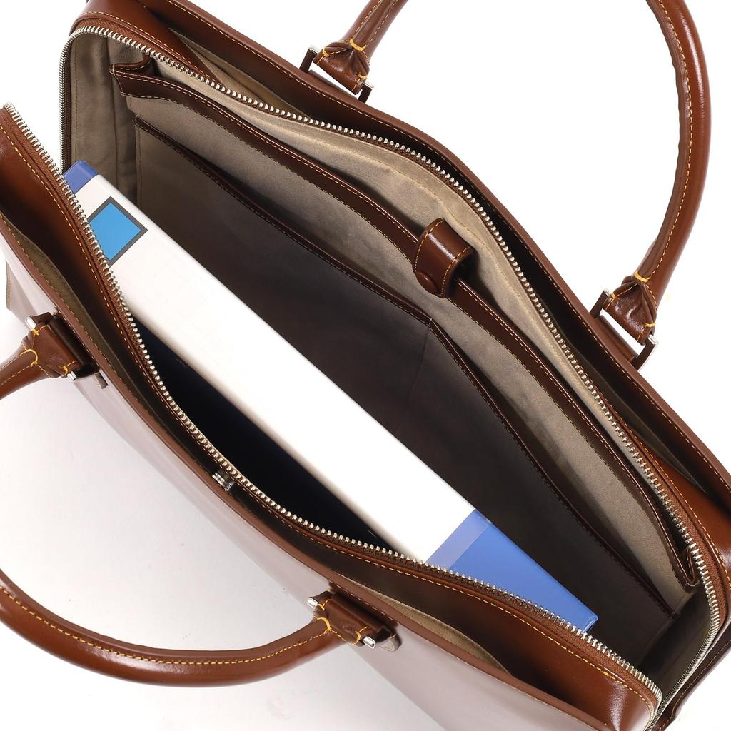 Tanned Leather Briefcase Stitch 60401 [Kitamura] Z-0639 Men's Brown/Yellow [Brown]