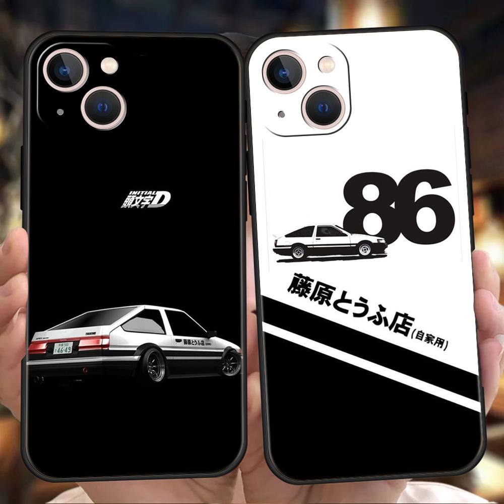 Чехол для телефона Initial D AE86 для iPhone 16 15 14 13 12 Pro Max 11 Pro Max 7 8 Plus XS XR Ударопрочный Мягкий чехол Capas Сумка ТПУ