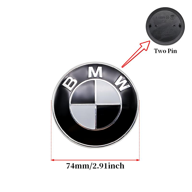 Universal Base Black White Badge Set for BMW 7Pcs 68mm 56mm 82mm 74mm  Hood Trunk Wheel Steering Logo 7Pcs 2-Pin 3-Pin Clips Kit GX9