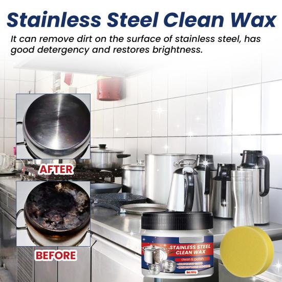Паста для чистки стали с губкой Экологичная Надежная глубокая очистка Мощная очистка посуды