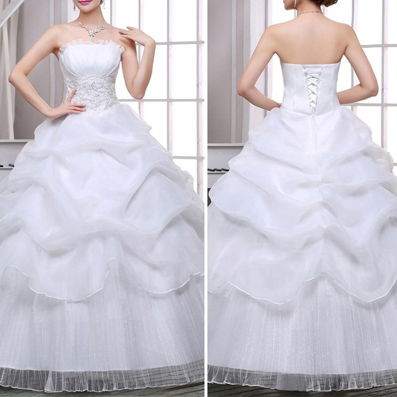 Свадебное платье Свадебные платья Летняя мода Кружевное свадебное платье без бретелек