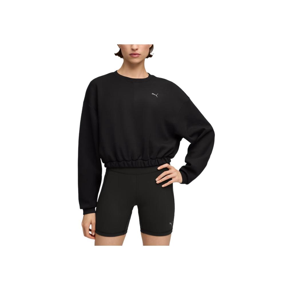 Puma Cloudspun Crew Neck Casual Classic Skin-Friendly Solid Sweatshirt Women Sweatshirt 527461-01