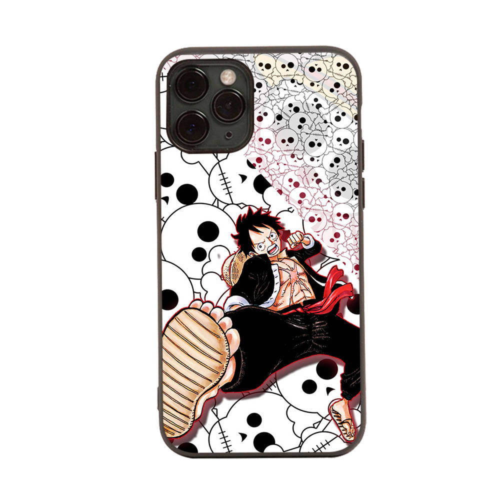 WD28 One Piece Luffy Black Sofe Case for iPhone 16 15 Plus 14 13 Pro 8 SE XR XS Max P30 Nova 5T Y5P Y6 Y7 Y8P Y9 Realme C30 C33 C31 VIVO Y36 V27