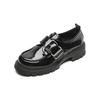 One-word Buckle with Thick-soled Women's Retro Small Leather Shoes and Soft-soled Single Shoes Women