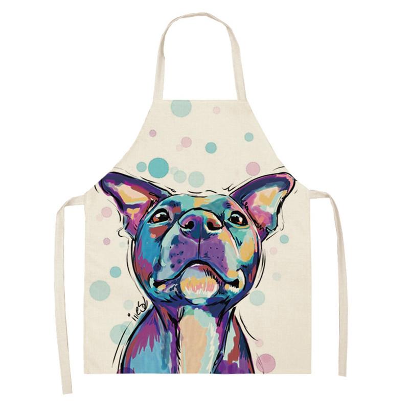 Домашние милые кухонные фартуки для собак для женщин, хлопковые льняные фартуки без рукавов, нагрудники для домашней кулинарии, инструменты для чистки, Delantal Cocina