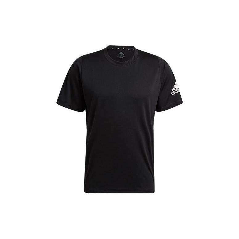 Adidas T Shirts Men's Black Crew Neck Moderate Straight Fit GU2771