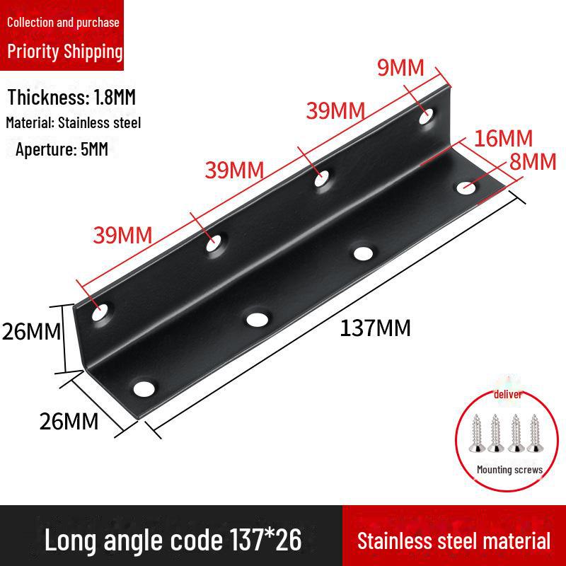 Кронштейн для полок L-образной формы из нержавеющей стали, соединитель под прямым углом 90 градусов