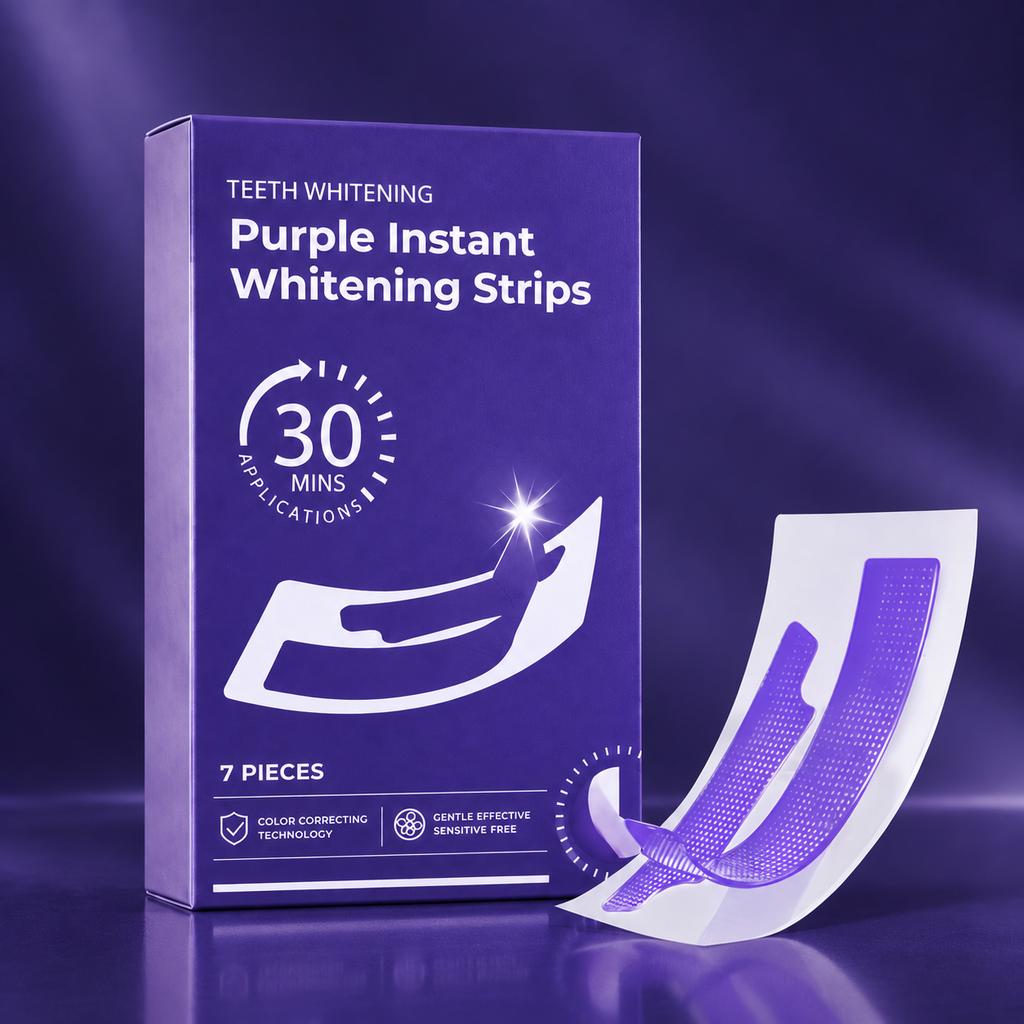 Teeth Whitening Strips, Purple Instant, 7 Pieces, Gentle & Sensitive Free