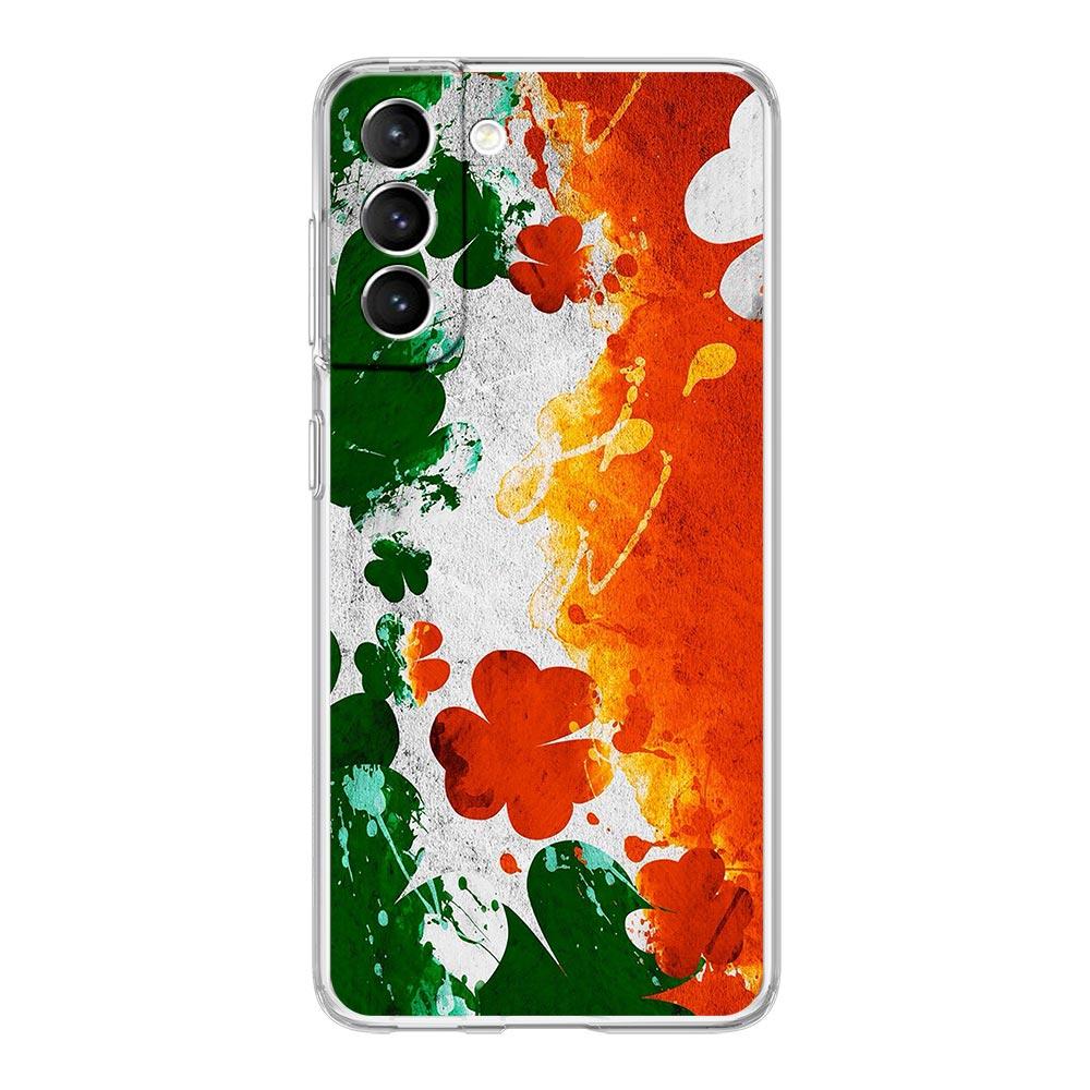 Phone Case For Samsung Galaxy S25 Edge S24 S23 FE S22 Ultra S20 S21 5G S10 Plus S10E Soft Clear Cover Ireland Flag