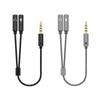 Наушники для мобильного телефона 3,5 мм аудиокабель-переходник 3,5 мм стерео аудио штекер на 2 гнезда для гарнитуры микрофон Y-разветвитель переходной кабель