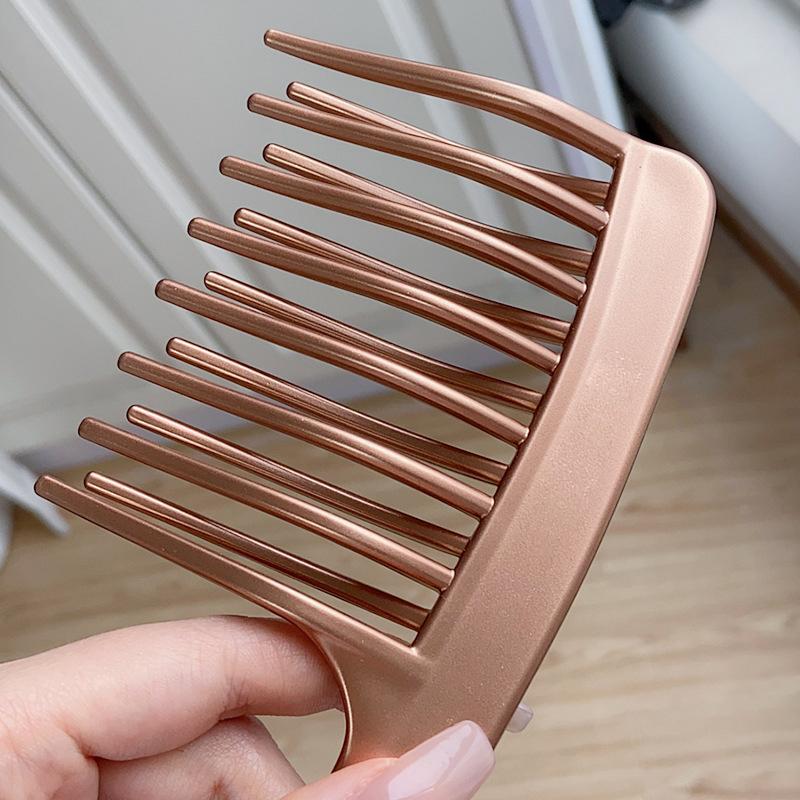 Double Row Large Toothed Comb Wide Toothed Comb Curved Comb Fluffy Comb Hairdressing Comb For Comb Long And Curly Hair
