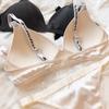 Комплект нижнего белья Ice Silk Comfort, женский сексуальный бюстгальтер Push Up с глубоким V-образным вырезом, регулируемый бюстгальтер с буквами и кружевными трусиками