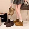 Cm Thick-soled Short Boots Women's Winter New Small Chelsea Boots with Heightening and Velvet Inside