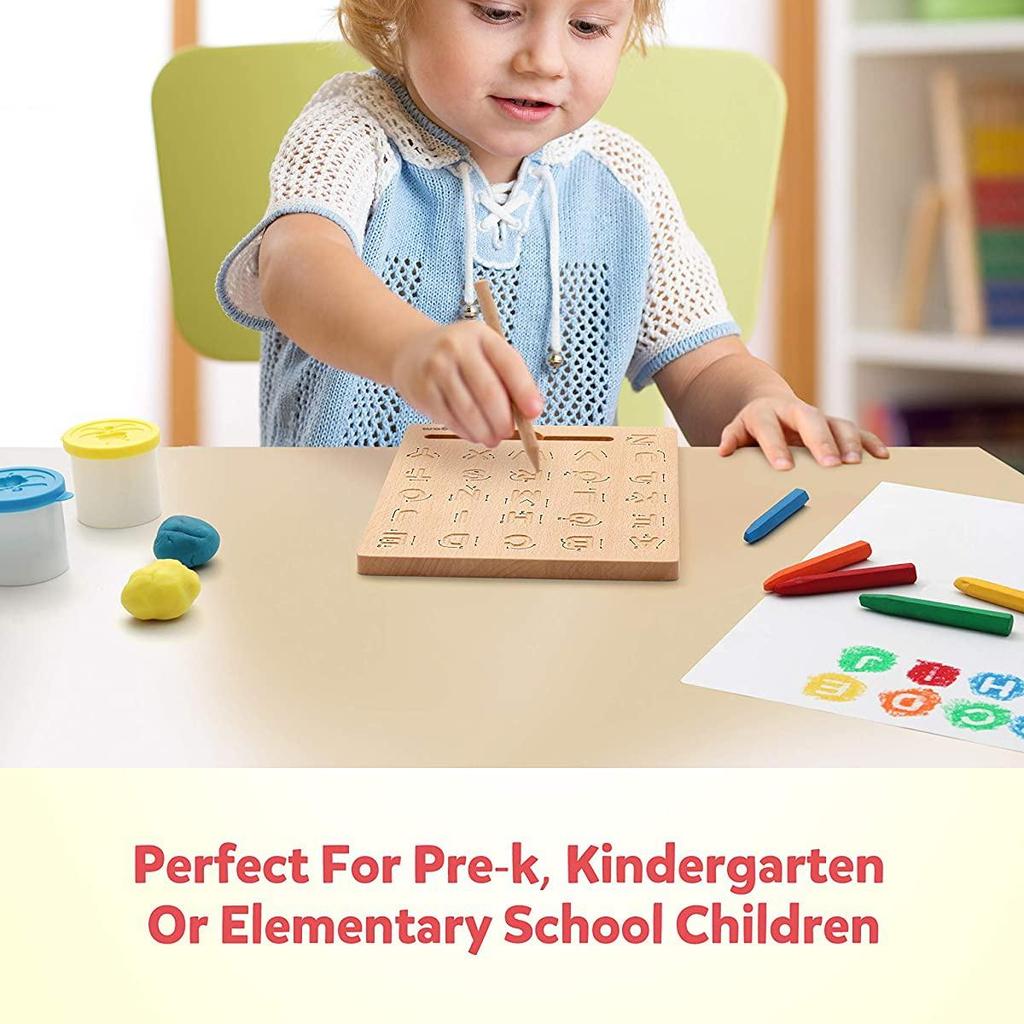 Деревянная доска для прописи алфавита, деревянная доска для отработки букв, двухсторонние доски для малышей и дошкольников, подарки для детей