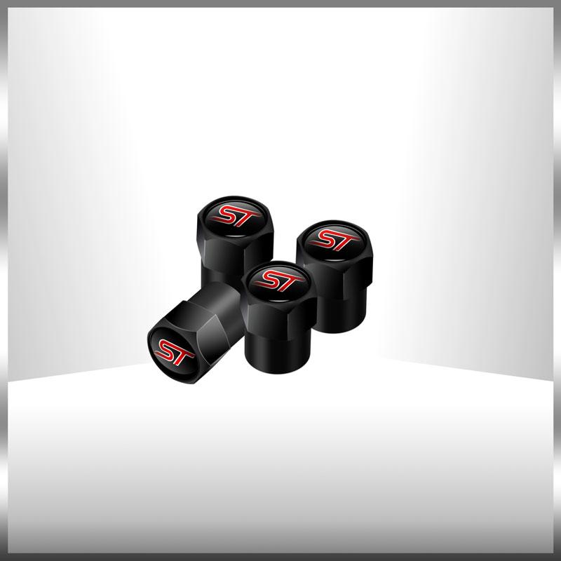 ZLKQ1 Car Styling 4Pcs/Set ST Logo Car Wheel Tire Valve Caps Covers Decor For Ford Focus Fiesta Mondeo MK1 MK2 MK3 MK4 Ranger