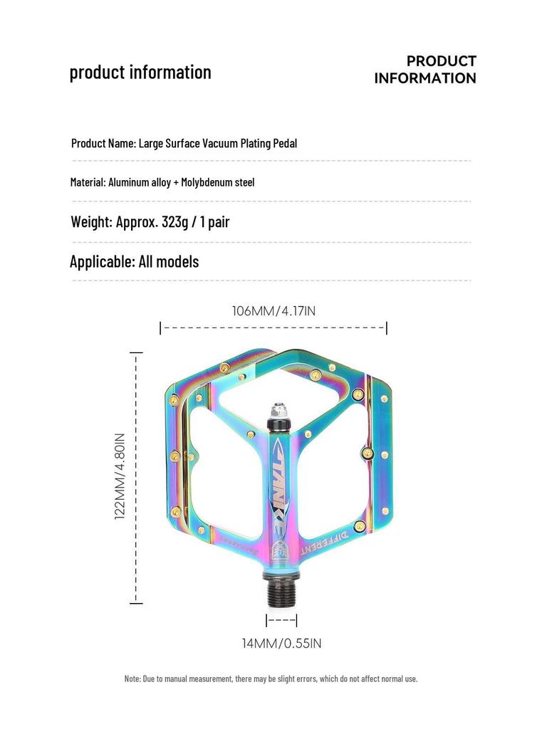 Цветные алюминиевые велосипедные педали Carbon Guest CNC с подшипниковой осью для горного и внедорожного катания