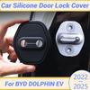 For BYD DOLPHIN EV -2025 Silicone Car Door Lock Buckle Protection Cover Elastic Anti-Collision Shock Absorbing Pad Cushion