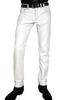 Genuine Lambskin Leather Stylish White Trousers Club Wear Men's Leather Pant