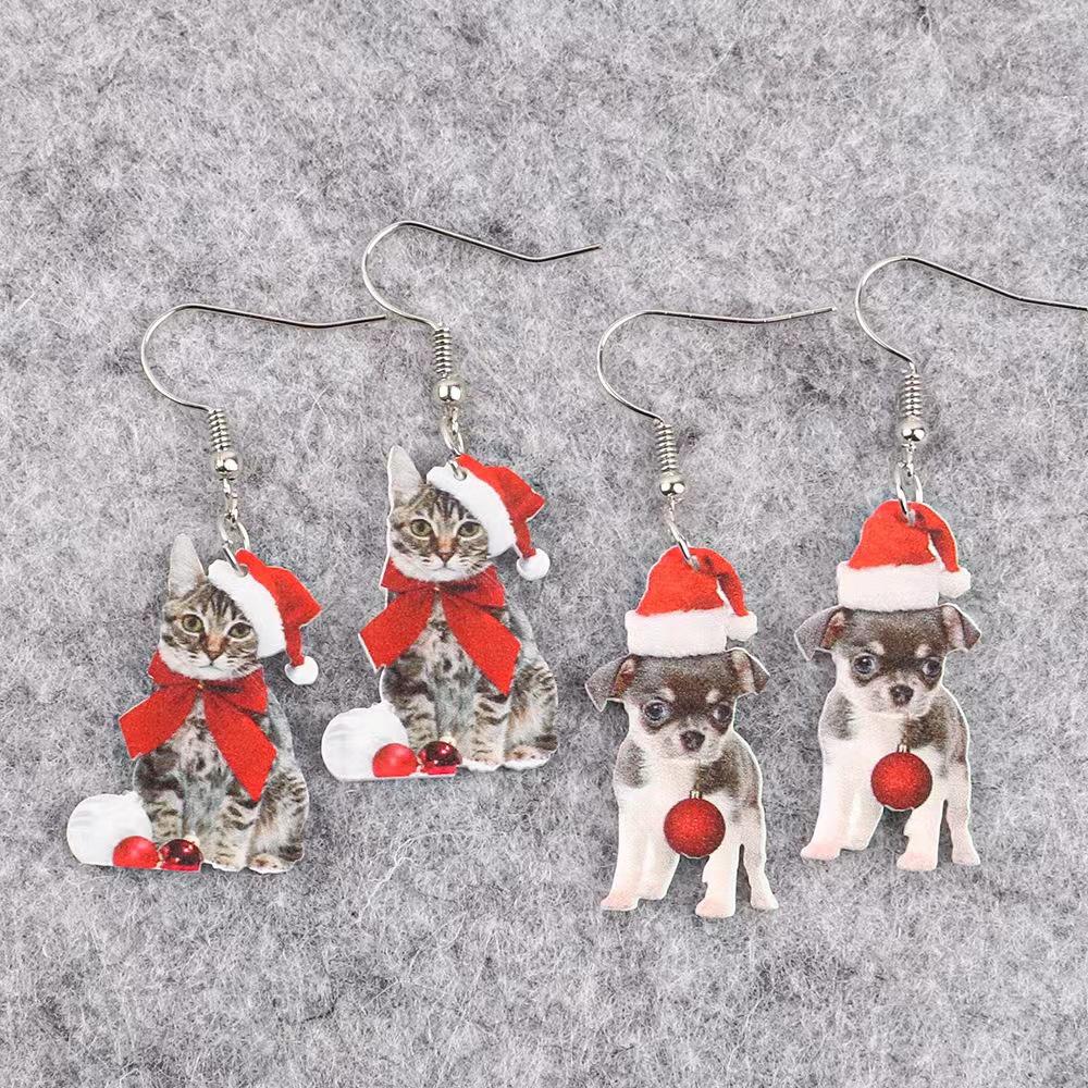 Festive Cartoon Christmas Earrings: Cute, Creative Ear Hooks for a Fun Holiday Atmosphere