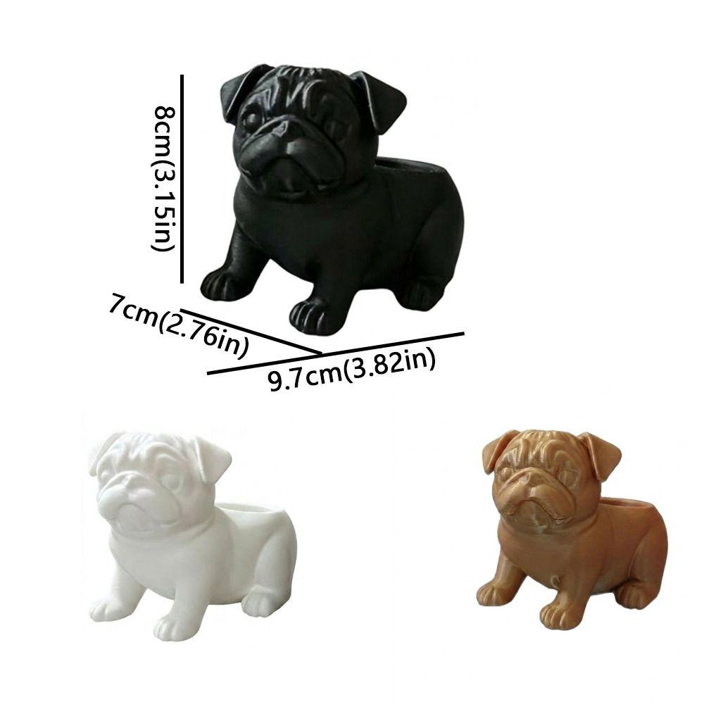 Plastic Pug Shaped Planter Pot 3D Printed Dog Succulent Planter Storage Flower Pot  Home Decor