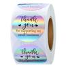 Laser, Rainbow Film Stickers, Gift Sealing Stickers, Circular, Waterproof, Reflective Paper, Adhesive Labels