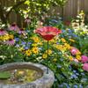 Flower Shaped Bee Butterfly Water Dispenser Colorful Bee Watering Station  Courtyard