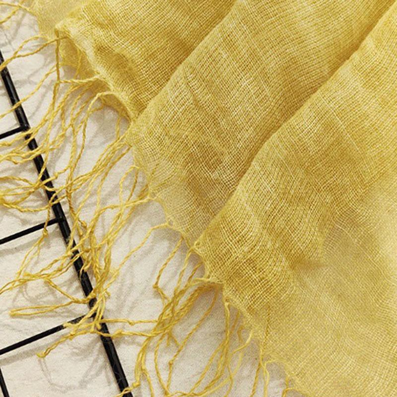 WTEMPO Retro Elegant Solid Color Soft Tassel Scarves Women's Fashion Spring Summer Versatile Casual Outdoor Shopping Scarf Shawls