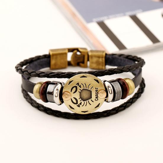 Браслет для пар Изысканный узор Износостойкий браслет из искусственной кожи созвездия с многослойной плетеной веревкой