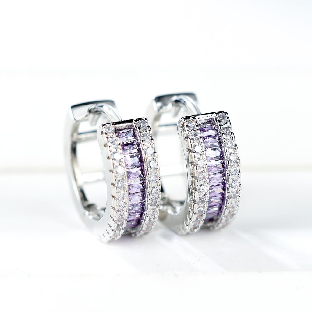 1 пара серебристого цвета, серьги-кольца принцессы белого, красного, синего цвета с разноцветными камнями, серьги-кольца для свадьбы и помолвки для женщин