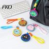 Portable Mosquito Repellent Case Cartoon Keychain Pouch, Holder Round Breathable Pouch Mesh Fabric Bag, Earbud Bag for Backpack Handbag Small