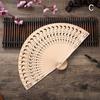 Hand Fragrant Party Carved Bamboo Folding Fan Chinese Wooden Fan Vintage Hollow
