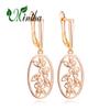 MINTHA Long Earrings Trendy Rose Gold Color Wedding Daily Fashion Jewelry Flower Earrings For Women Bridal Drop Earrings