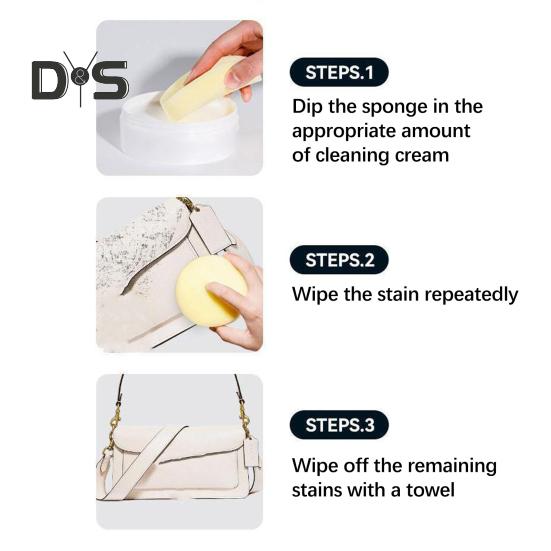 Крем для чистки обуви White Shoe Cleaner, безопасные ингредиенты, чистящая паста, простой в использовании аппликатор-губка, универсальное многофункциональное чистящее средство