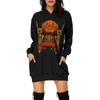 Women's  And Winter Hooded Sweatshirt Dress Halloween Print Dress