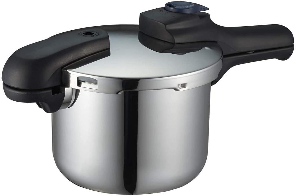 Pearl Metal Pressure Cooker IH Compatible 3 Layer Bottom Switchable Recipe Included Quick Eco Stainless Steel 3.5L H-5040