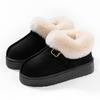 Plush Shoes Autumn and Winter Platform Bag Heel Cotton Shoes Pregnant Women Plush Warm Indoor Home Cotton Slippers