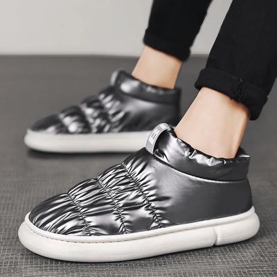 YRZL Зимняя обувь для мужчин Теплые плюшевые мужские тапочки для дома и улицы Водонепроницаемая хлопковая обувь на платформе Нескользящая повседневная женская обувь