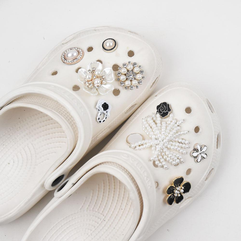 Shoe Charms DIY Flower Pearl Decoration Buckle Shoe Charm Accessories Kids Party Girls Gift