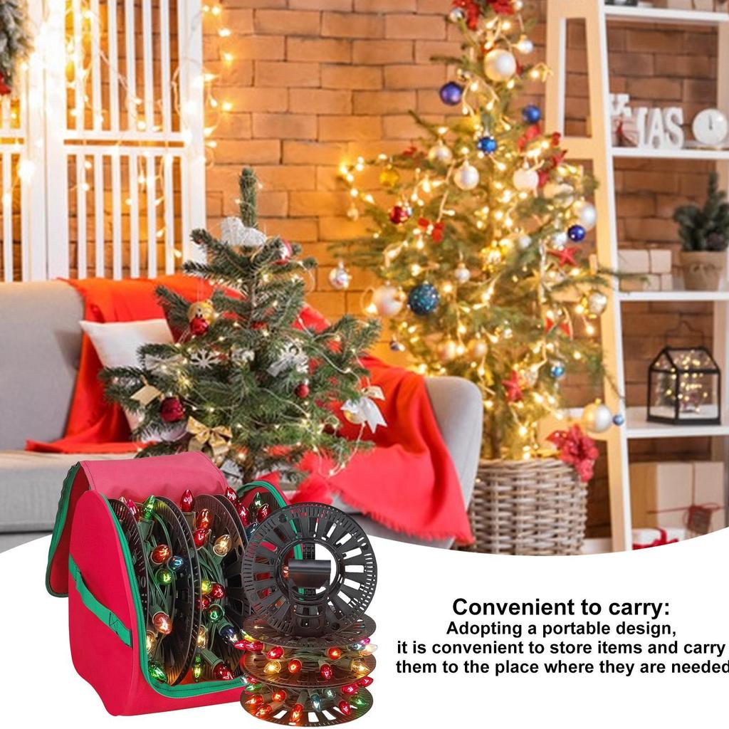 Christmas LED Light Storage Box Oxford Storage Bag For Christmas Decoration Multifunctional Holiday Storage Bag with U-zipper