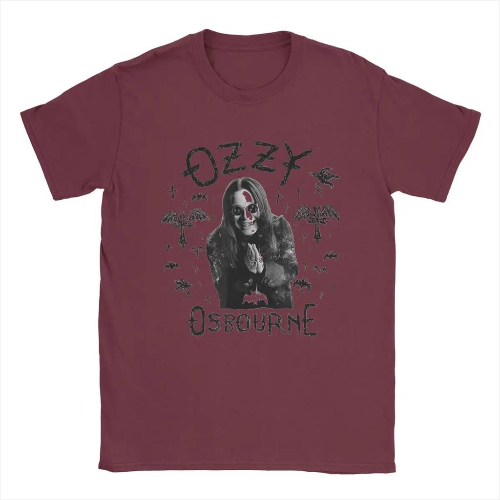 Мужские футболки Ozzy Osbourne Cross Flying Novelty Pure Cotton Tee Shirt Short Sleeve T Shirt Round Gate Clothing 4XL 5XL 6XL