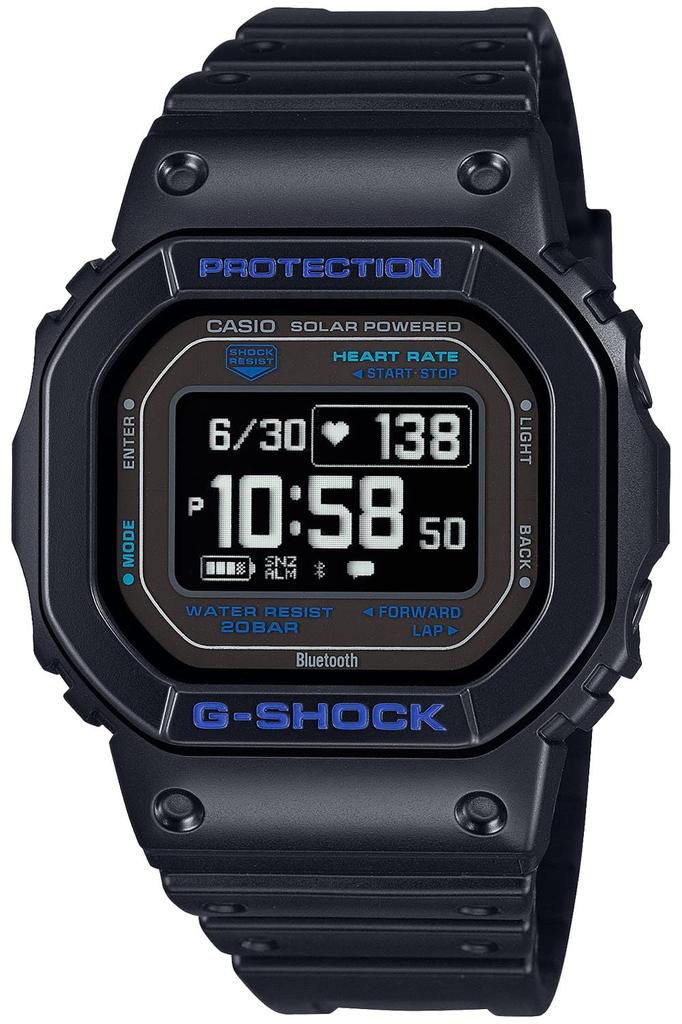 Watch Heart Rate Monitor with Bluetooth Black X Blue [Casio] G-Shock [] G-SQUAD DW-H5600-1A2JR Men's