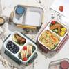 Portable Plastic Lunch Box For Adults Kids Compartment Food Storage Container With Tableware Microwave Bento Box Picnic Camping